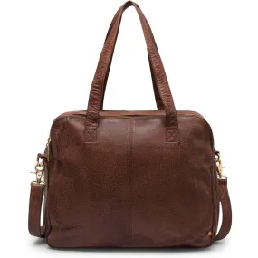 Large workbag in soft leather / 12012 - Brandy