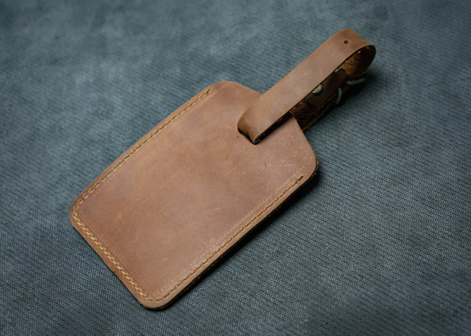 Leather Luggage tag with Leather AirTag Case Holder | Handcrafted