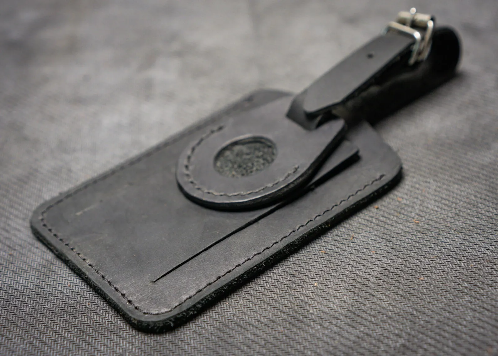 Leather Luggage tag with Leather AirTag Case Holder | Handcrafted