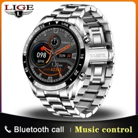 LIGE 2021 New IP67 Men's Bluetooth Call SmartWatch