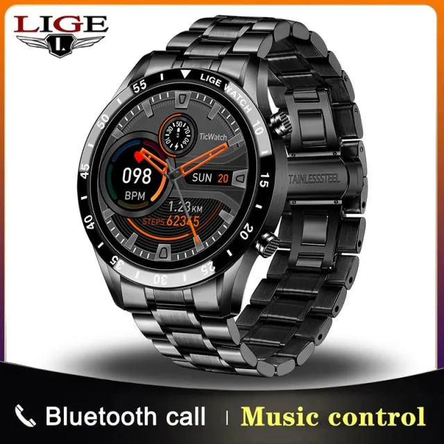 LIGE 2021 New IP67 Men's Bluetooth Call SmartWatch