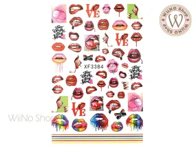 Lips Adhesive Nail Art Sticker - 1 pc (XF3384)