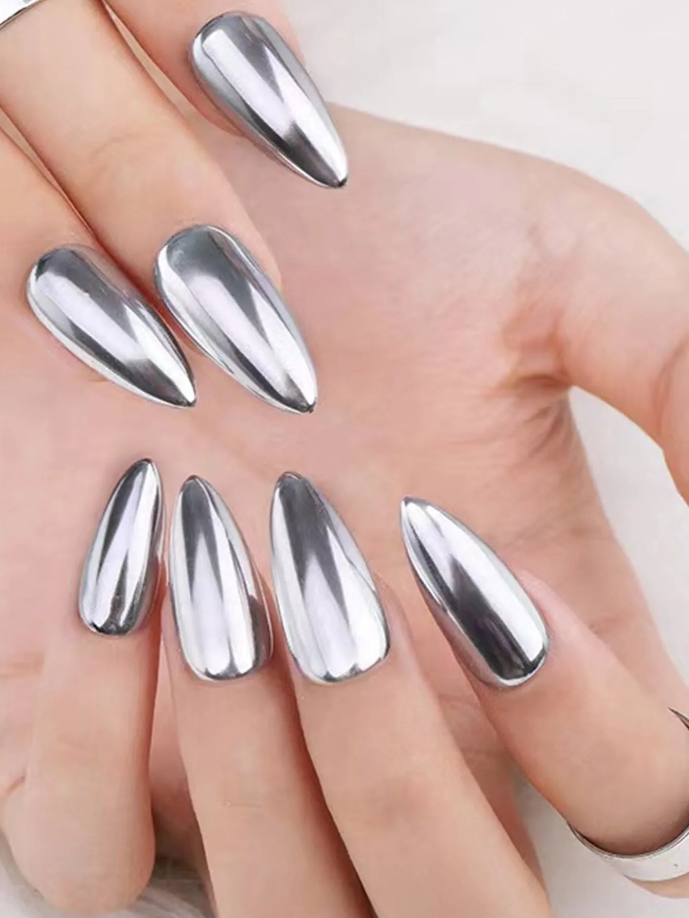 Metallic Almond Press on Nails