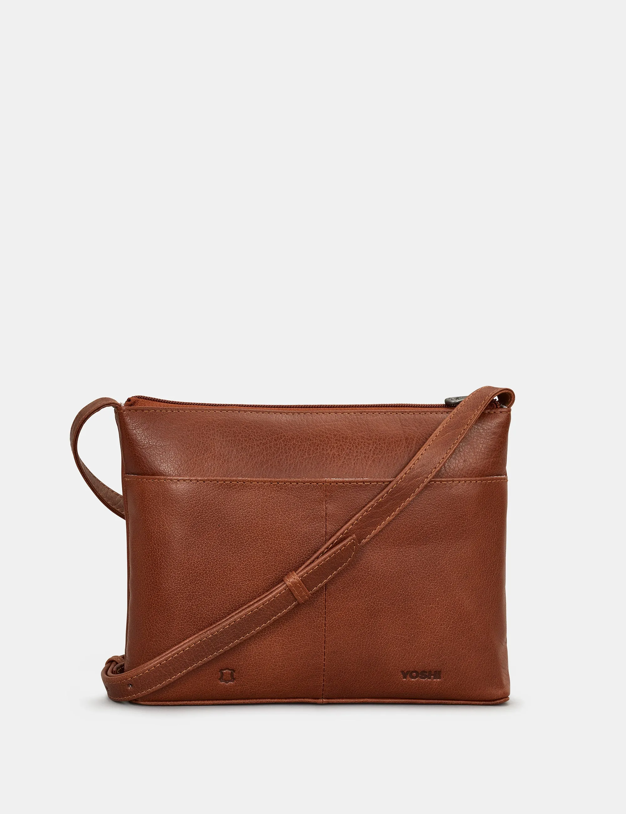 Midnight Cats Brown Leather Cross Body Bag