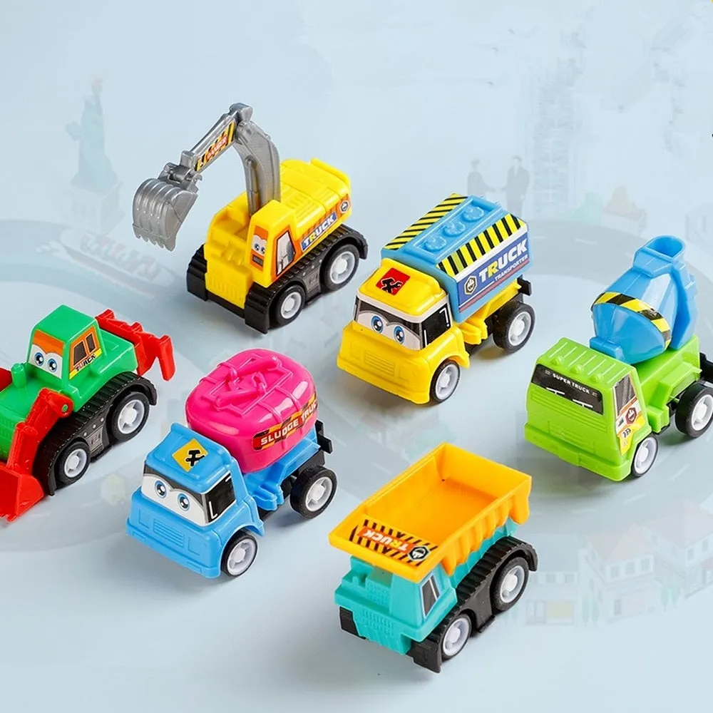 Mini Car Model Toy Pull Back Car Toys Engineering Vehicle Fire Truck Kids Inertia Cars Boy Toys