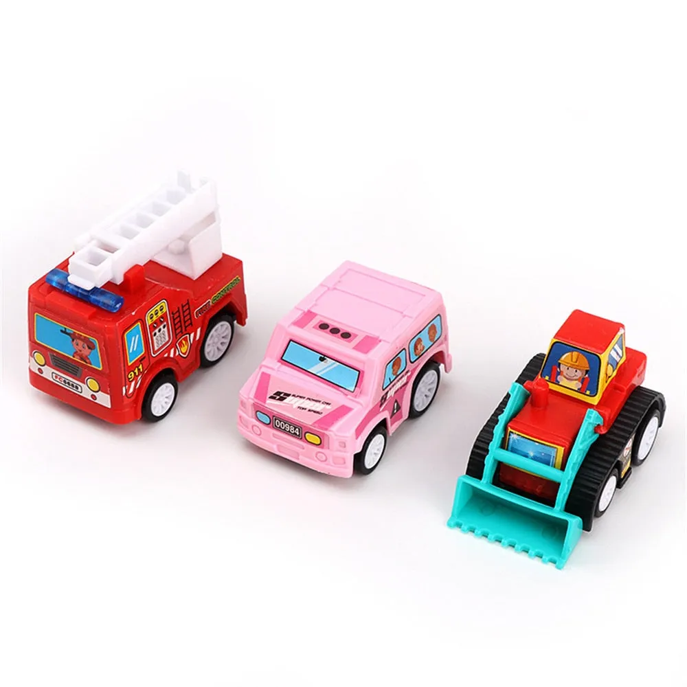 Mini Car Model Toy Pull Back Car Toys Engineering Vehicle Fire Truck Kids Inertia Cars Boy Toys