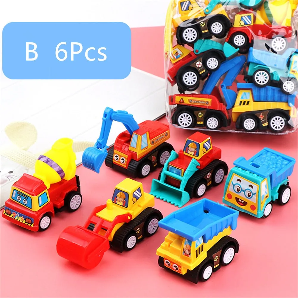 Mini Car Model Toy Pull Back Car Toys Engineering Vehicle Fire Truck Kids Inertia Cars Boy Toys