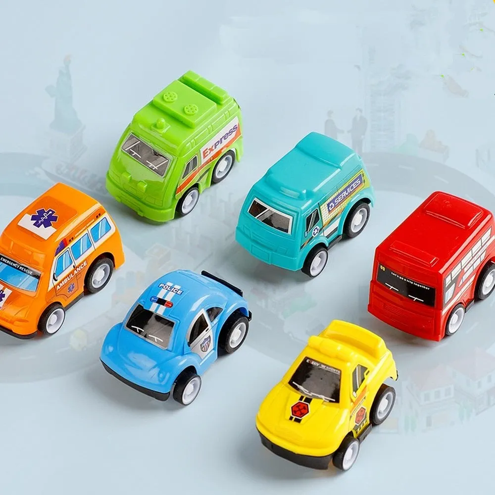 Mini Car Model Toy Pull Back Car Toys Engineering Vehicle Fire Truck Kids Inertia Cars Boy Toys