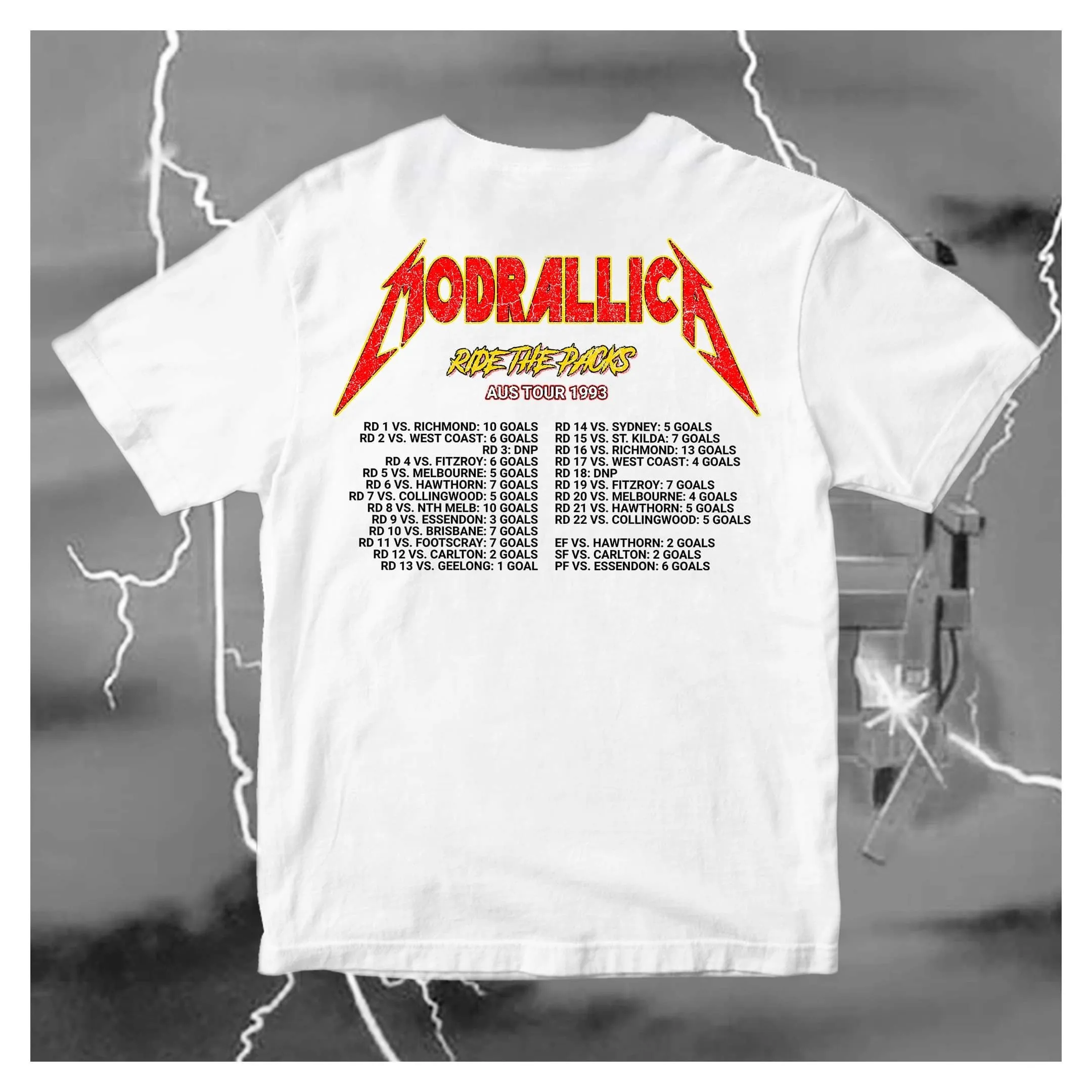 'MODRA-LLICA' 1993 TOUR: WHITE - HEAVY TEE