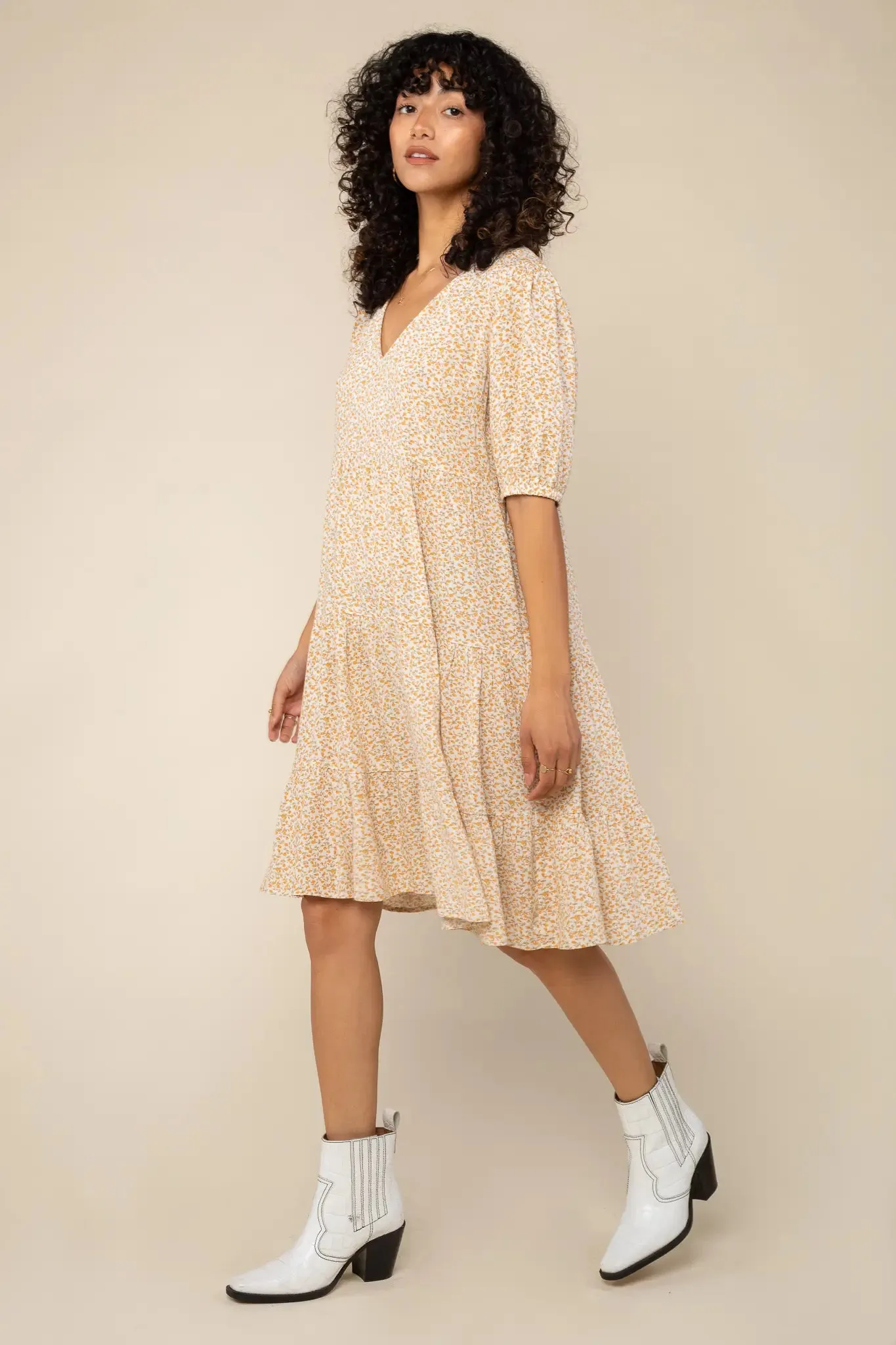 NLT - V-Neck Puff Dress