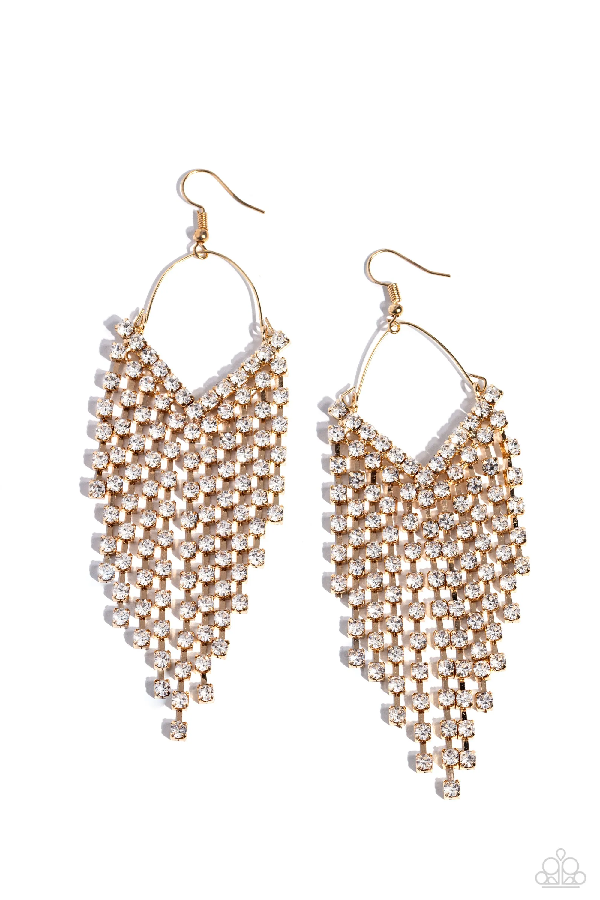 Paparazzi V Fallin Gold Earrings