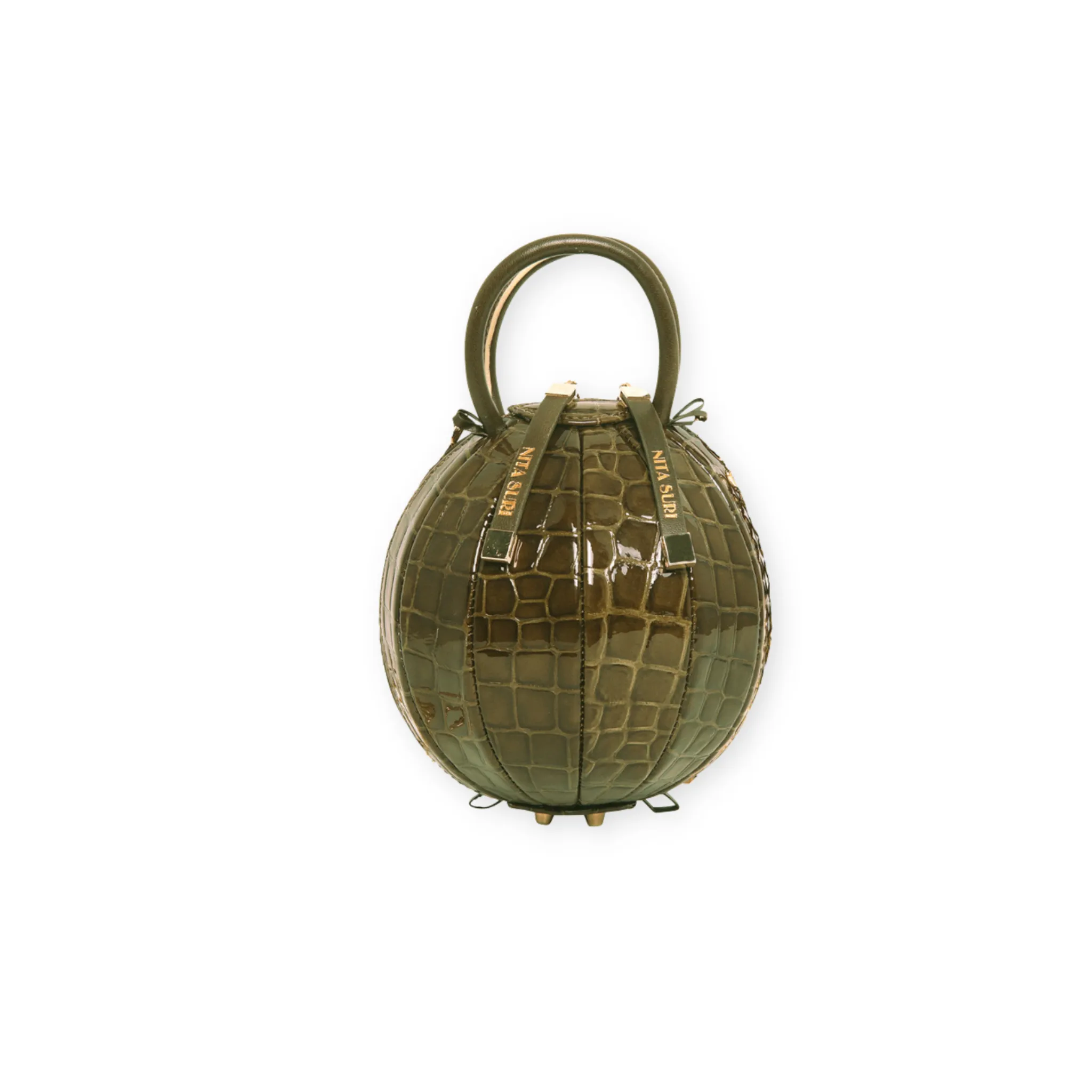 PILO Croc-Embossed Pino Green Mini Bag