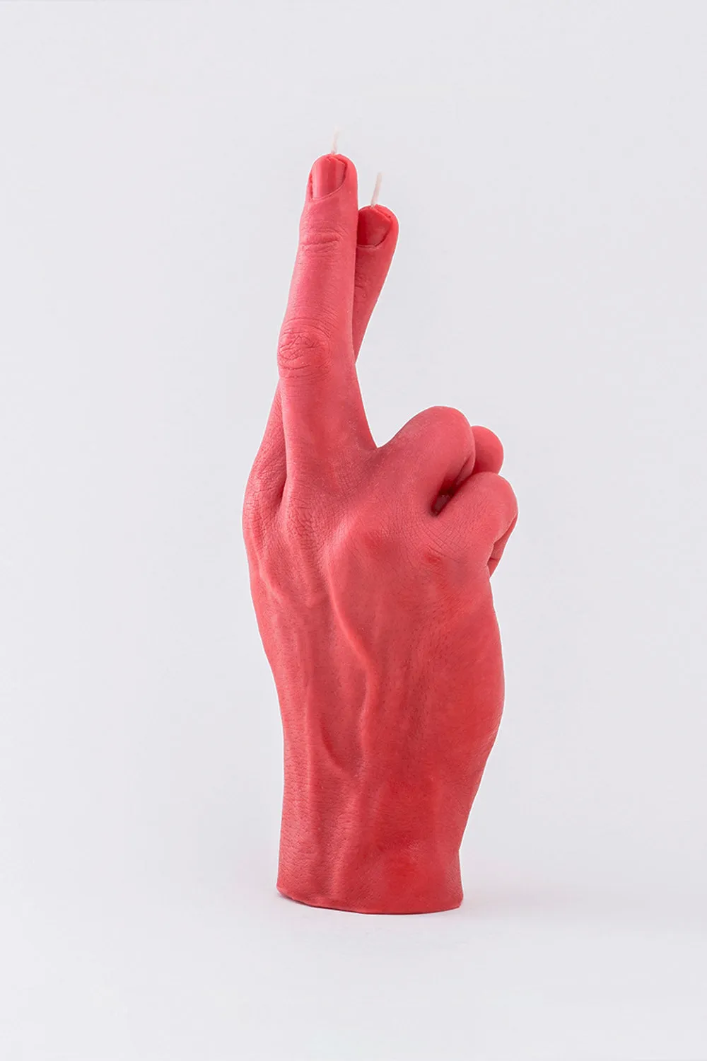 "CROSSED FINGERS" CANDLE HAND GESTURE RED