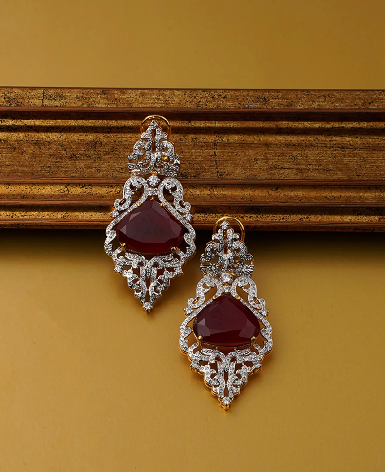 Ruby & Zircon CSL Earrings