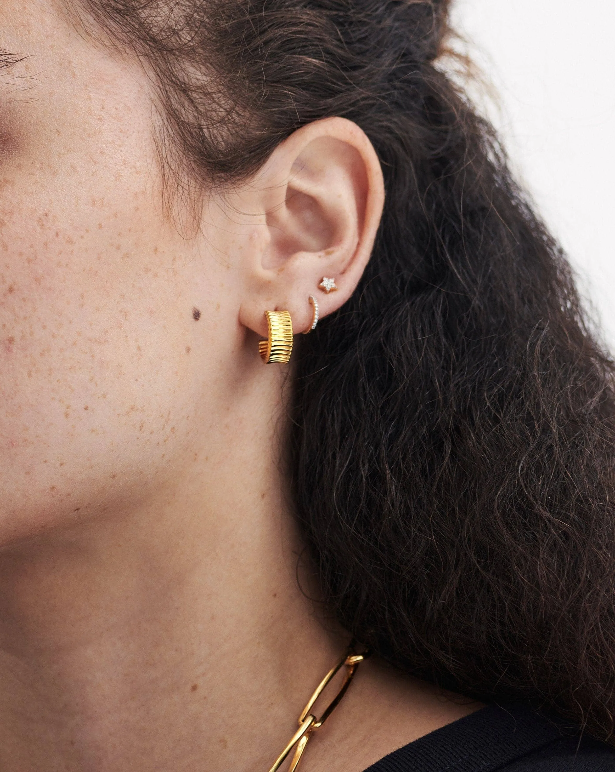 Small Chunky Frill Hoop Earrings