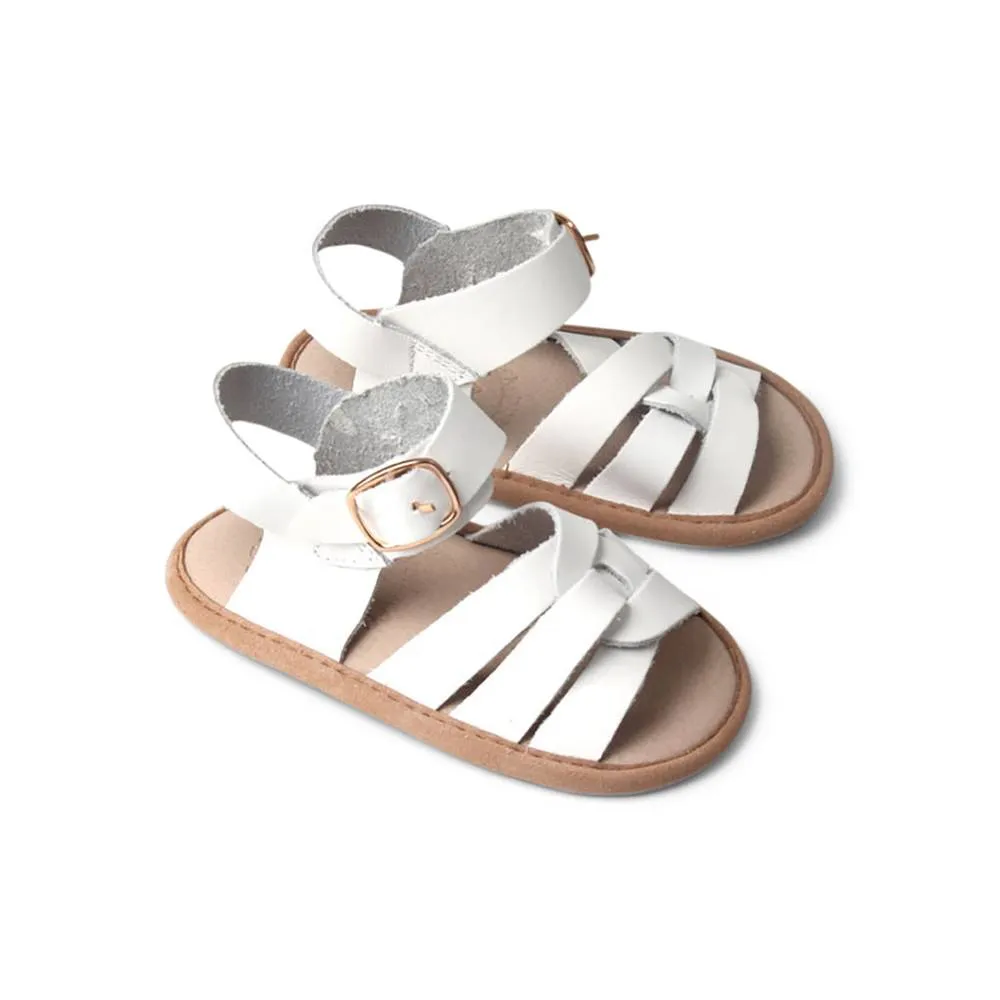 Snow White Weave Leather Baby Sandal