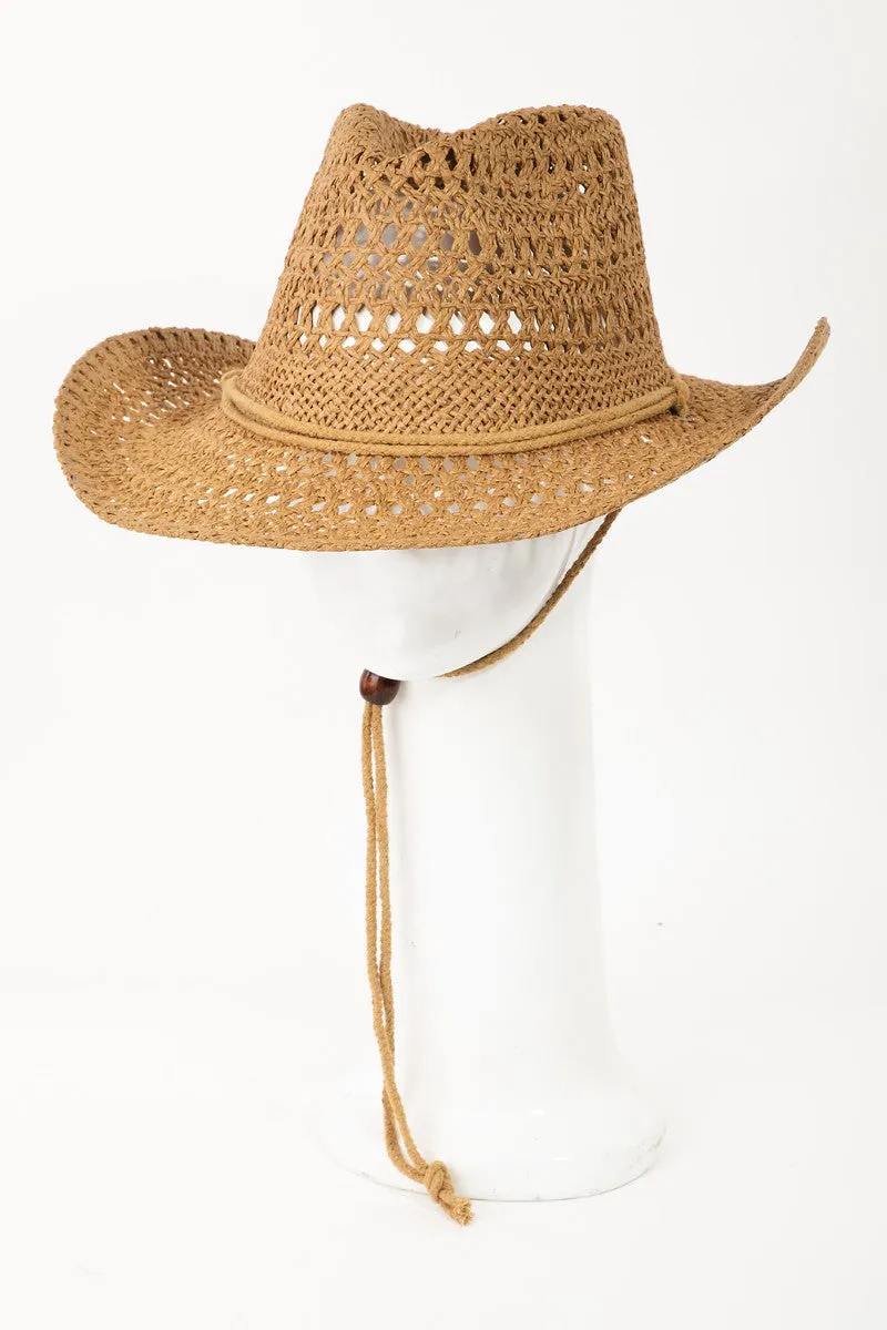 Sunset and Swim  Rope Strap Straw Braided Hat