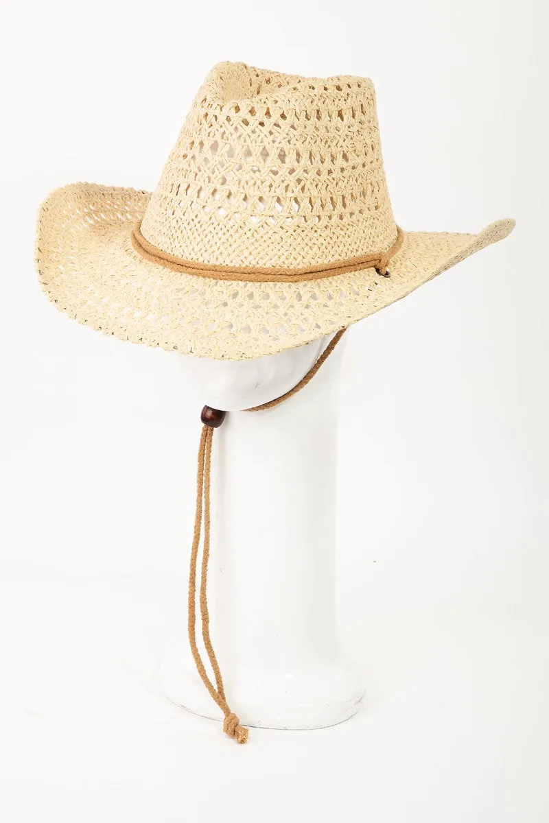 Sunset and Swim  Rope Strap Straw Braided Hat