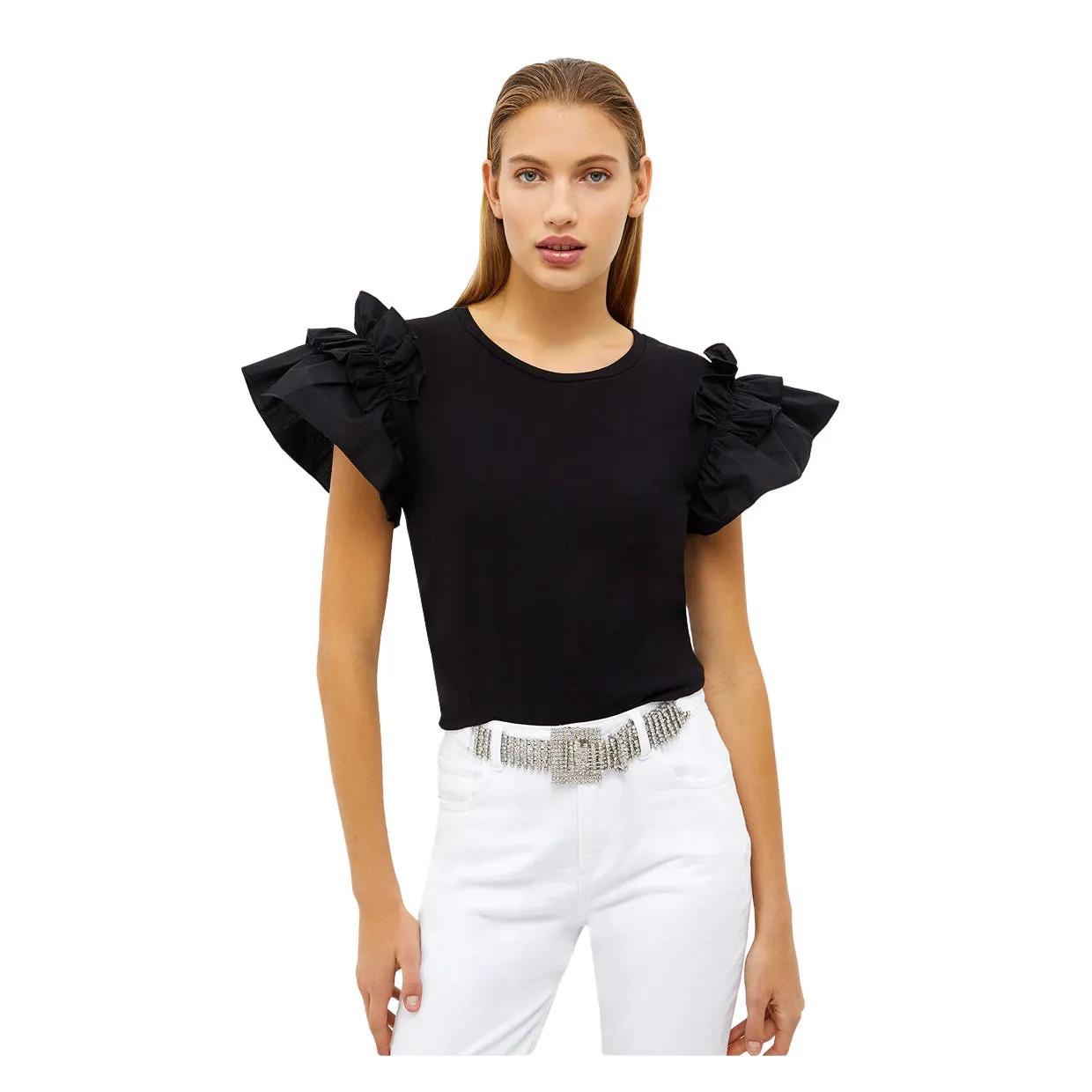 T-shirt Donna Liu-Jo Rouches Nero