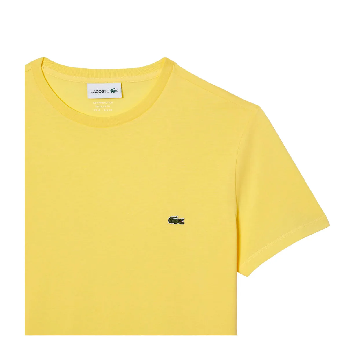 T-shirt Lacoste Girocollo Cotone Pima Giallo