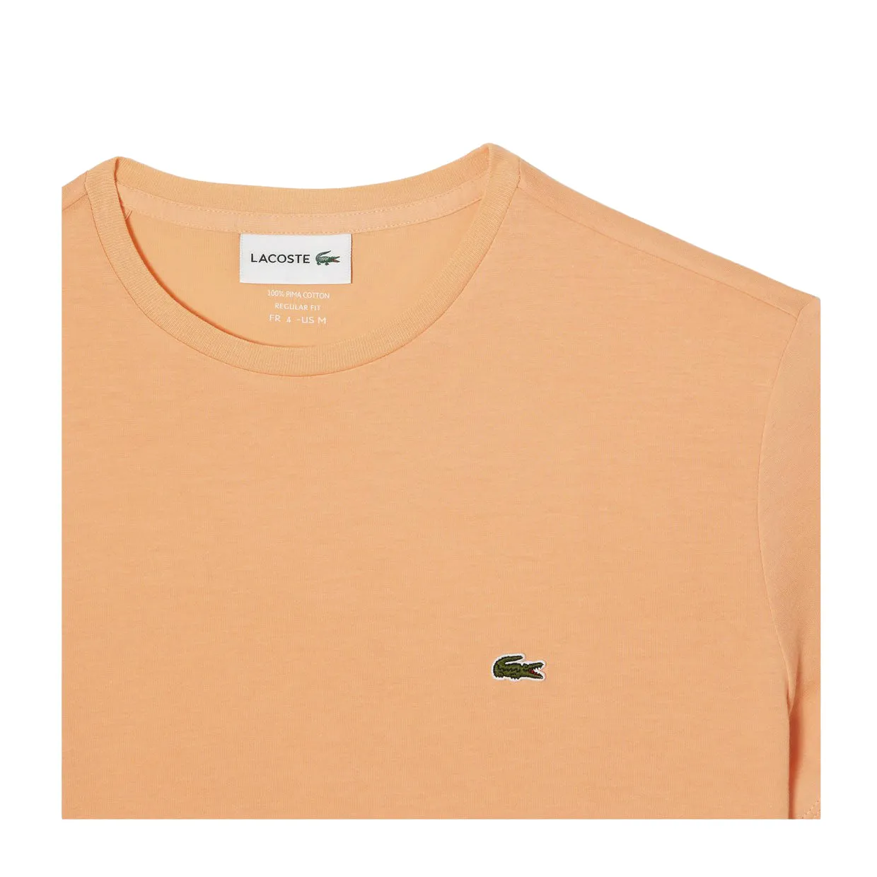 T-shirt Uomo Lacoste Girocollo Cotone Pima Arancione Chiaro