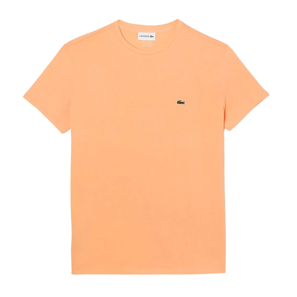 T-shirt Uomo Lacoste Girocollo Cotone Pima Arancione Chiaro