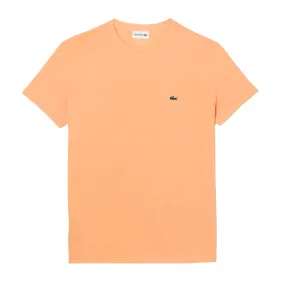 T-shirt Uomo Lacoste Girocollo Cotone Pima Arancione Chiaro