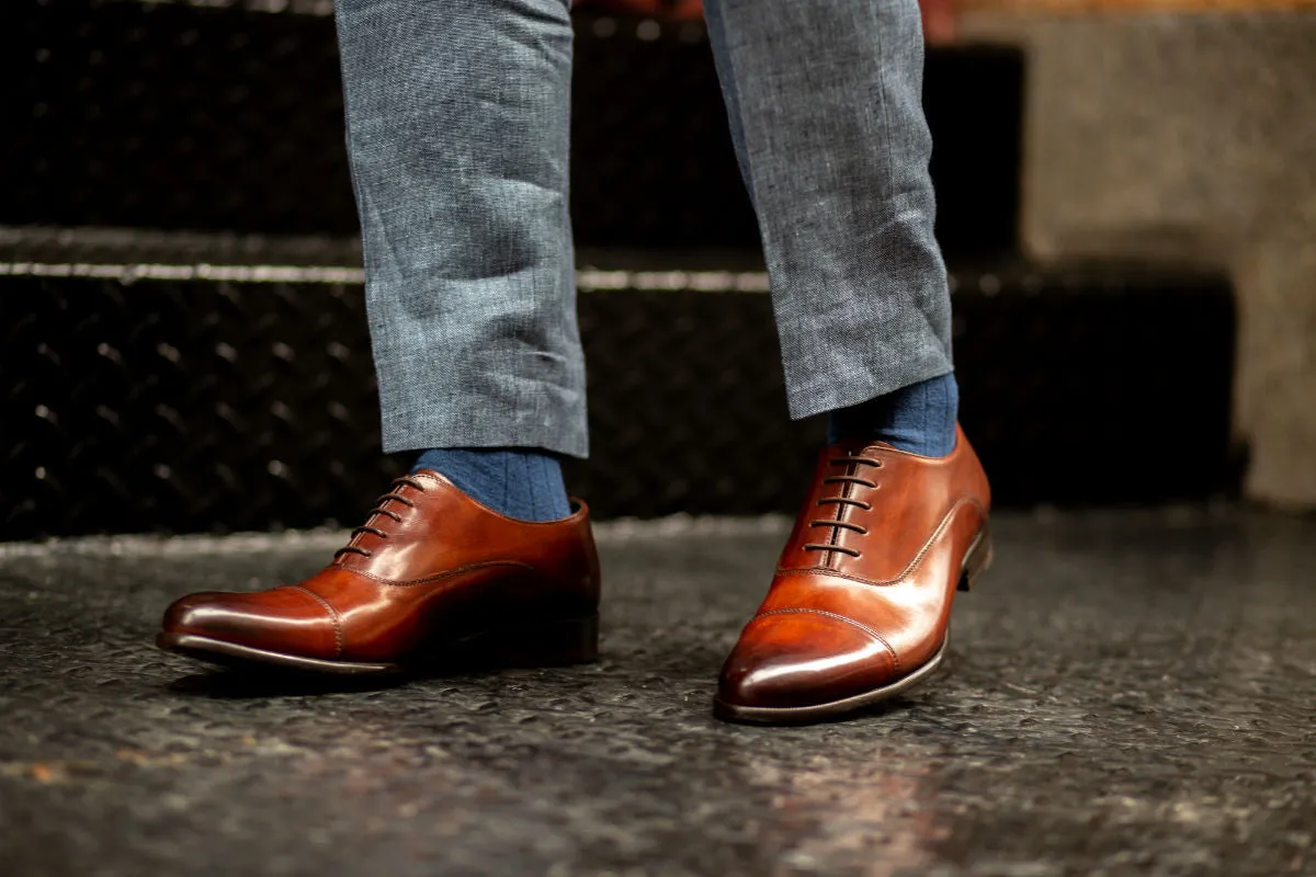 The Cagney II Stitched Cap-Toe Oxford - Brown