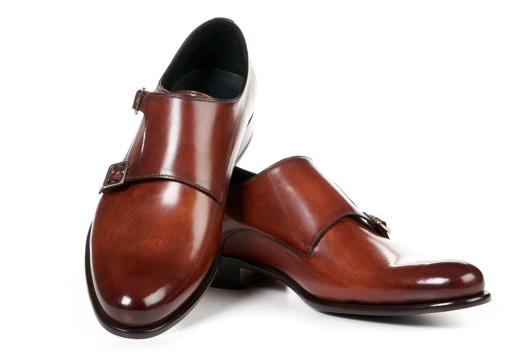 The Poitier Double Monk Strap - Havana Brown