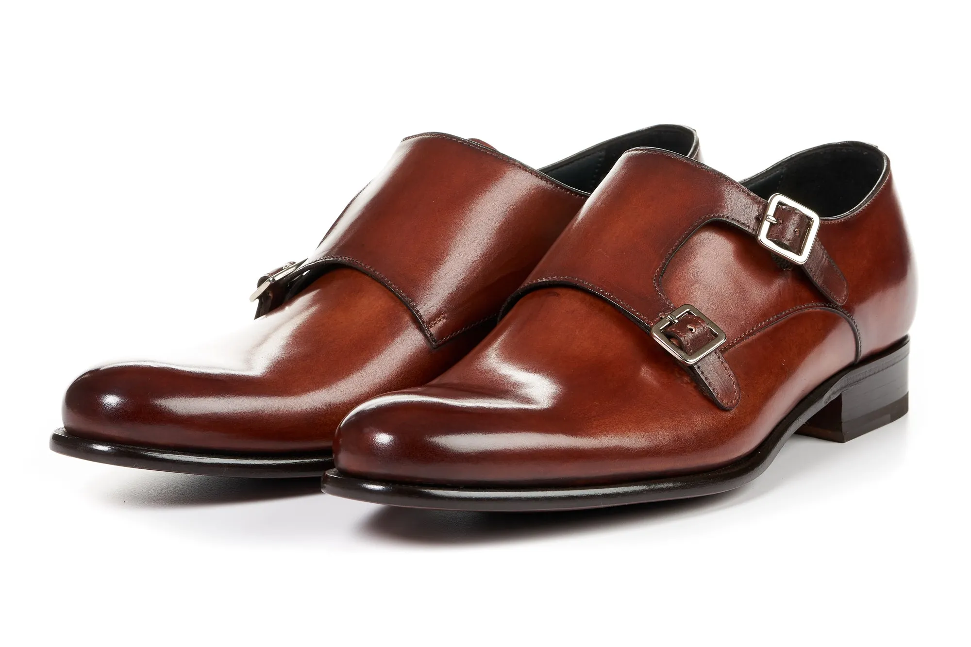 The Poitier Double Monk Strap - Havana Brown