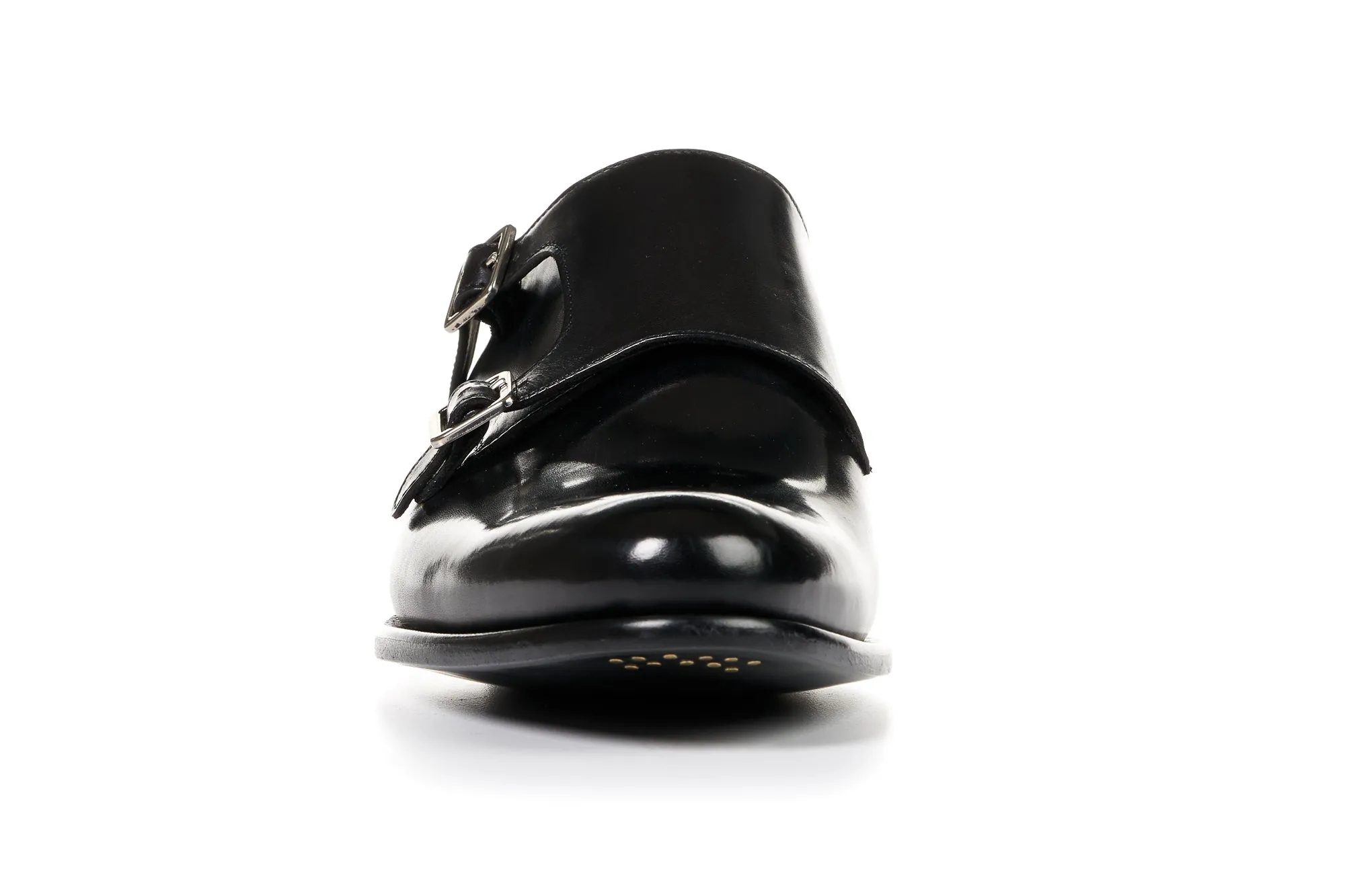 The Poitier Double Monk Strap - Nero