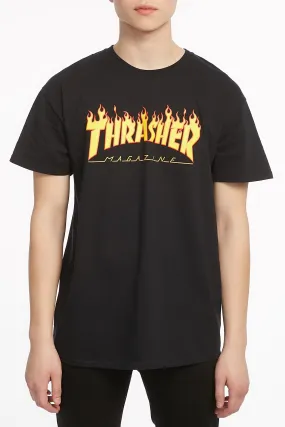 Thrasher Guys Flame Black Graphic Tee